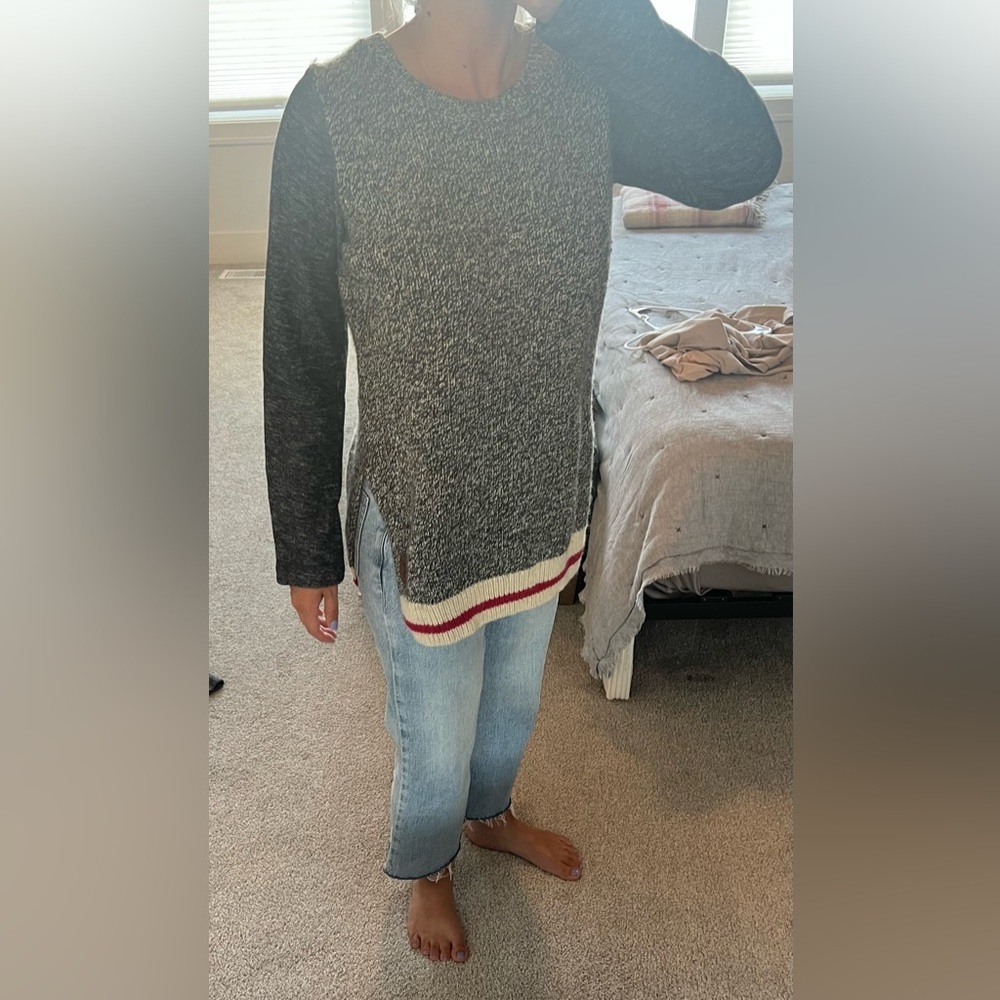 Roots Gray and Black Women's Sweater